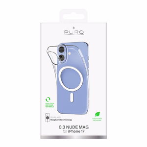 Puro 0.3 MAG Ultra-ohut TPU suojakuori MagSafe-yhteensopiva iPhone 17:lle - läpinäkyvä
