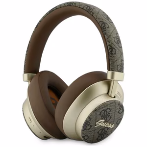 Wireless headphones Guess ENC 4G Gold Script Metal brown