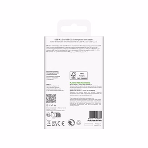 Puro TPE 10W USB-A - USB-C kaapeli 3m - Valkoinen