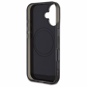 Mercedes MB Double Layer Crossed Lines MagSafe Suojakuori iPhone 16:lle - musta