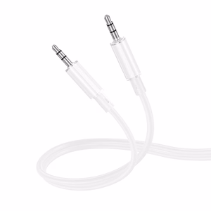 Borofone AUX-kaapeli BL21 Lemon - jack 3,5mm - jack 3,5mm - 1 metri valkoinen