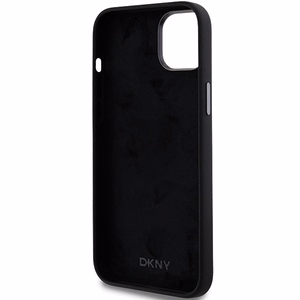 DKNY Liquid Silikoninen Metal Logo Suojakuori iPhone 15/14/13:lle - musta