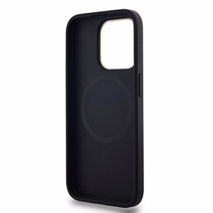 DKNY Nahkainen Checkered Mono Pattern MagSafe Suojakuori iPhone 15 Pro:lle - Musta