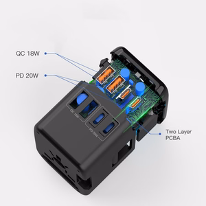 Tech-Protect TA200 EU / UK / US / AU Sovitin - Musta