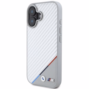 BMW M Carbon Tricolor Line MagSafe Suojakuori iPhone 16:lle - harmaa