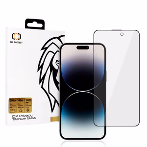 Karkaistu lasi Tel Protect 10X Privacy Titanium iPhone 14 Pro Max:lle