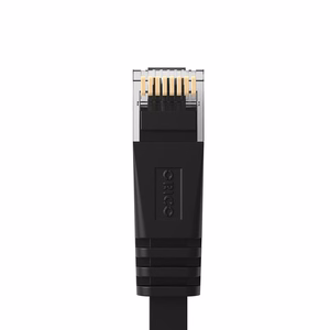 Orico PUG-C6B CAT6 1000Mbps RJ45 Ethernet-verkkokaapeli, litteä LAN, 2m - musta