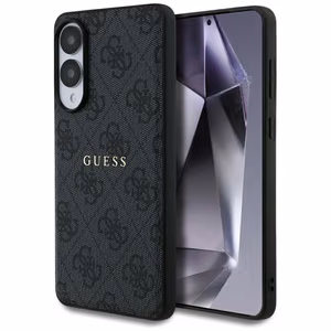 Guess 4G Ring Classic Logo MagSafe Suojakuori Samsung Galaxy S25 Edge:lle - Musta