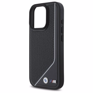 BMW M Perforated Twisted Line MagSafe Suojakuori iPhone 16 Pro:lle - musta