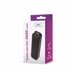 Setty Varavirtalähde 2600 mAh mini musta