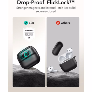 ESR Pulse Halolock MagSafe -kotelo AirPods 4 -kuulokkeille, musta