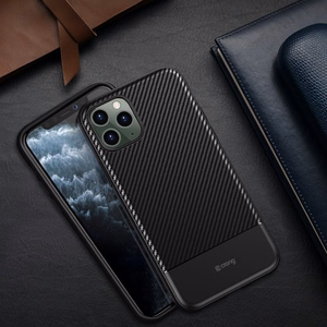 Crong Prestige Carbon suojakuori laitteelle iPhone 11 Pro Max, musta