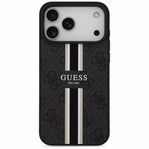 Guess 4G Printed Stripes MagSafe suojakuori iPhone 17 Pro Max:lle musta