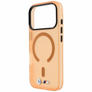 BMW M IML Frosted Metal Logo & Trims MagSafe suojakuori mallille iPhone 17 Pro / 18 Pro – oranssi