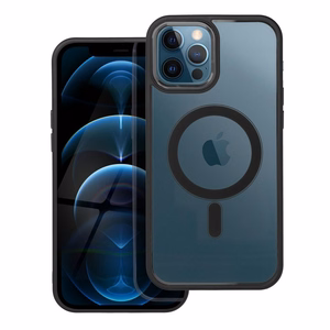 Suojakuori iPhone 12 PRO MAX:lle Color Edge Mag Cover yhteensopiva MagSafe musta