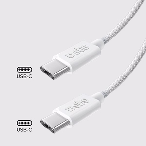 SBS TECABLETISSUETCCG USB-C - USB-C 1,5m 60W punottu kaapeli - harmaa