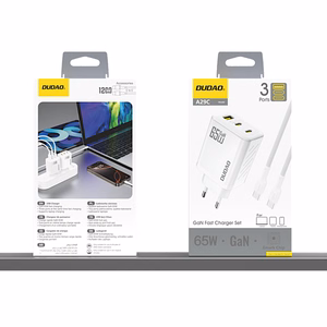 Dudao A29C 65W GaN Seinälaturi + USB-C Kaapeli - Valkoinen