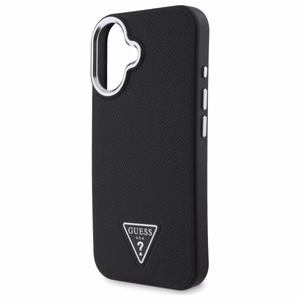 Guess Grained Triangle MagSafe Suojakuori iPhone 16:lle - Musta