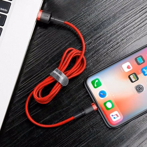 Baseus Cafule USB Lightning -kaapeli 2,4A 1m musta+punainen