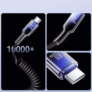 Joyroom S-A43 Crystal-Clear Series 60W USB-C - USB-C kierrekaapeli 1.5m - musta