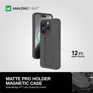 Amazing Thing Matte Pro Mag Suojakuori 12FT IP156.7PMPBK iPhone 15 Pro Max:lle musta