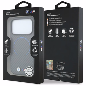 BMW M Carbon Printed Ring MagSafe -suojakuori iPhone 18 Pro Max / 17 Pro Max – harmaa