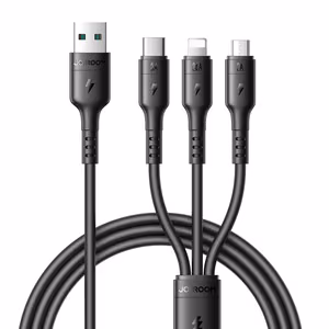 Joyroom S-A61 USB Cable USB-A to USB-C/Lightning/MicroUSB 3.5A 1.2m black