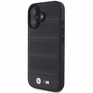 BMW M Perforated And Stitched Line MagSafe Suojakuori iPhone 16:lle - musta