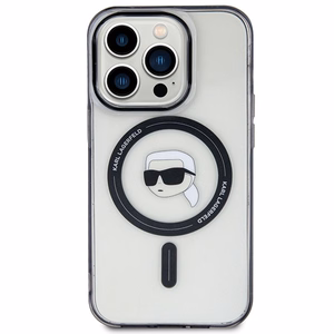 Karl Lagerfeld KLHMP15XHKHNOTK iPhone 15 Pro Max 6,7 läpinäkyvä kovakuori IML Karlin pää MagSafe