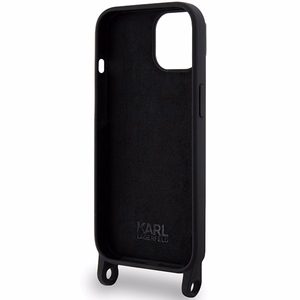 Karl Lagerfeld KLHCP15SSCBSKNK iPhone 15 6.1 kovakuori musta/musta Crossbody Silikoninen Ikonik