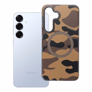 Suojakuori Samsung S25 PLUS:lle Forcell F-Protect Levels Dual Layer 4D MagSafe-yhteensopiva Military Drop-Test desert camo