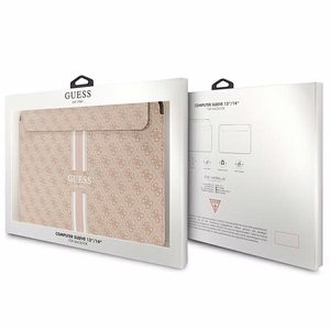 Guess 4G Printed Stripes cover for a 14" laptop - pink