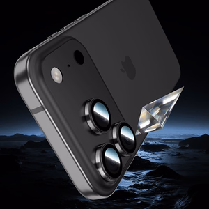 Benks Tempered glass Glass Warrior Metal Lens Protector on camera for Iphone 17 (lens 2 pieces) black