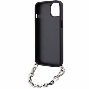 Karl Lagerfeld KLHCP14SSACKLHPK iPhone 14 6.1 musta/musta kovakuori Saffiano Monogram Chain