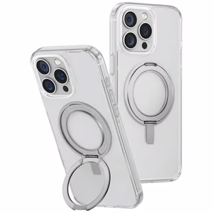 Uniq Swivix 360 Pyörivä Jalusta Suojakuori iPhone 16 Pro Max:lle - Läpinäkyvä