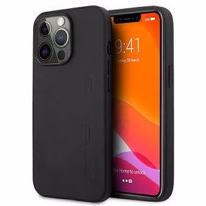 AMG Leather Hot Stamped Suojakuori iPhone 13 Pro / 13 6.1":lle - musta