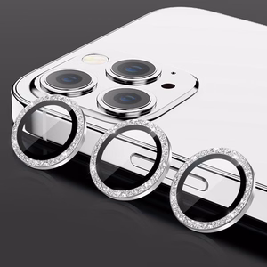 Karkaistu lasi HARD DIAMOND kameralle iPhone 15 Pro/15 Pro Max hopeinen - 3 linssia