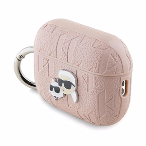 Karl Lagerfeld Monogram Karl & Choupette Head suojakuori AirPods Pro 2:lle - vaaleanpunainen