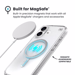Speck Presidio Perfect Clear MagSafe - iPhone 17 suojakuori (läpinäkyvä / hopeinen)