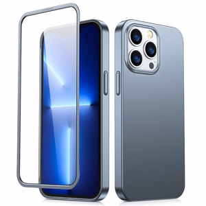 Joyroom 360 Full Case edessä ja takana kansi iPhone 13 Pro + karkaistua lasia näytönsuoja harmaa (JR-BP935 tranish)