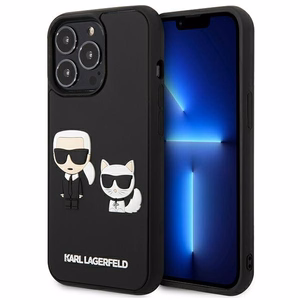 Karl Lagerfeld KLHCP13L3DRKCK iPhone 13 Pro / 13 6.1" musta/musta kovakotelo Karl&Choupette Ikonik 3D