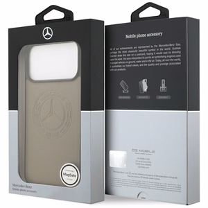 Mercedes Nahkainen Vintage Logo MagSafe Suojakuori iPhone 17 Pro Max:lle - Beige