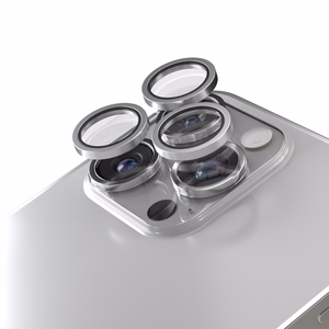 Etteri kameran linssin suoja iPhone 15 Pro / 15 Pro Max titaaninharmaa