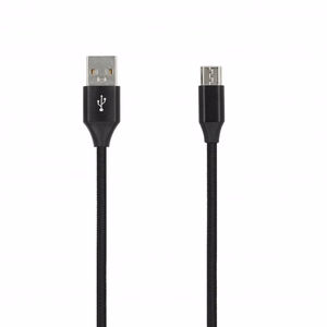 SEEK TOTI USB-A – Micro USB, 2 m punottu kaapeli 2A, musta