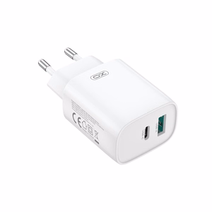 XO wall charger CE30 PD 30W 1x USB-C 1x USB white + cable USB-C - Lightning