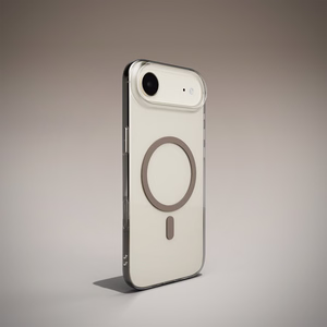 Puro Lite Mag TPU+PC suojakuori MagSafe-yhteensopiva iPhone 17 Air:lle - läpinäkyvä ruskealla renkaalla