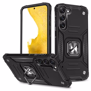 Wozinsky Ring Armor suojakuori Samsung Galaxy S23:lle panssaroitu kuori magneettinen pidike rengas musta
