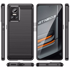 Carbon Case case for Realme GT Neo 3 flexible silicone carbon cover black