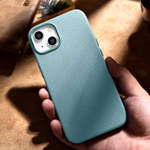 iCarer Litchi Premium Leather Case iPhone 14 Plus Magnetic Leather Case with MagSafe Green (WMI14220711-GN)