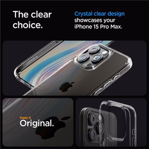 Spigen Crystal Hybrid Suojakuori iPhone 15 Pro Max:lle - Kirkas